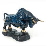 Vintage Bronze Bull Statue for Home, Fight Bull Meaning Aggressive, Fighting Spirit thumbnail-1