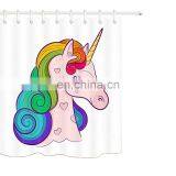 Lovely Colorful Unicorn Waterproof Polyester Shower Curtain Bathroom thumbnail-1