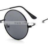 Women Ladies Female Fashionable Custom Black Full Metal Frame Small Round Sunglasses thumbnail-1
