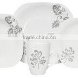 Unbreakable Square Shape Dinner Plate Set With Cheap Price Porcelain Square Shape Dinner Set With Decal thumbnail-3