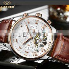 KINYUED J012 Casual Tourbillon Fashion Leather Belt Watches For Men Automatic Mechanical 12 Hours Wrist Watch thumbnail-4