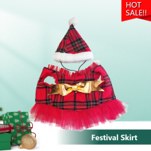 Bulldog Red Cute Dress/ Golden Bow Bulldog Dress/ Customize Dog Dress/ Customizable Dog Dress/ thumbnail-1