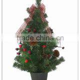 45cm Mini Artificial Christmas Tree With Rattan Bottom - Colored Desk -Top Decoration thumbnail-5