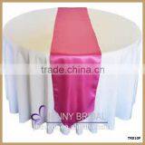 TR010G High Quality Rose Red Satin Wedding Table Runners thumbnail-3