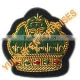 Bullion wire Hand EmbroideryPolice Army Navy Airforce Uniform Insignia Emblem Epaullette Visor Rank Chevron Patches
