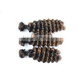 Hot Sale Factory Price Kinky Curl Brazilian Two Tone Ombre Colored Hair Weave Bundles thumbnail-3