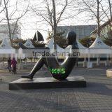 Bronze Abstract Lady Support Ship Sculpture