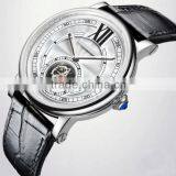 2015 Luxury Brand Men Watch Automatic Movt With Double Layer Genuine Leather Band