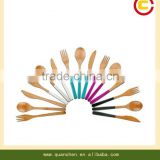 Color dipped bamboo cutlery set