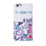 RFID Silk Painting Lipstick Pattern PU Leather Magnet With Stand Flip Wallet Case for Iphone 6/6s/6plus thumbnail-2