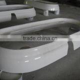 72" Traditional Free Standing Double Slipper Cast Iron Bath Tub With Plinth Grey thumbnail-5