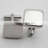 Silver Metal Thick Cufflinks Blanks Custom Square Cufflinks Engravable thumbnail-5