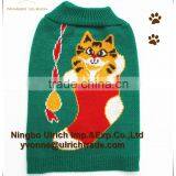 M30 fashion machine knitted christmas cat sweater