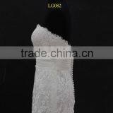 Real Factory Sample! Organza Drapping Belt Popular French Lace Applique Wedding Dress thumbnail-4