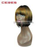 Wholesale Heat Resistant Synthetic Hair Short Bob Wig for Black Women in Stock Machine Made Cheap Price thumbnail-2