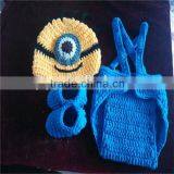 Hot Sale Handmade Crocheted Knitted Baby Bonnet and Baby Wrap Baby Hat Photo Prop thumbnail-1