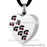 Crystal 316l Stainless Steel Heart Cremation Keepsake Locket Pendants