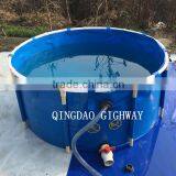 Blue color PVC tarpaulin 1000l plastic round tank