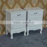 Wooden Drawers White Bedside Table Bedroom Furniture French Style Ornate thumbnail-2