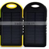 2015 battery solar powered mobile phone powerbank 5000mah waterproof solar power bank