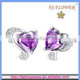 FS FLOWER - Luxury Cutting Gemstones Silver Earrings thumbnail-1