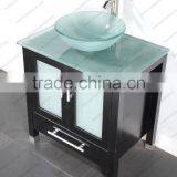 Solid Wood Freestanding Bathroom Vanity With Froste Glass Door thumbnail-2