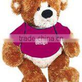 Logo Giveaway Toy Plush Stuffed Soft Sitting Bear With Purple T-shirt T-shirt Bandana Custom Imprinted Gift Toy thumbnail-1