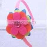 Fashion Colorful Nonwoven Flower Ribbon Wrapped Hairband With Rhinestone thumbnail-1