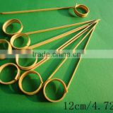 Curved Bamboo Skewer 12cm with Double Ring end