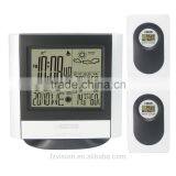 Hygrometer Weather Forecast Clock, 433MHz Wireless Weather Station Kit With Indoor Outdoor 2 Remote Sensors, Led Weather Clock thumbnail-1