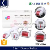 Titanium 3 in 1 changeable heads 180/600/1200 needle derma roller with micro needle roller system