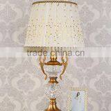 Metal Stand Lace Lampshade Clear K9 Crystal Table Lamp thumbnail-2