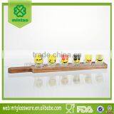 2.5oz 6pcs Cute Emoji Shot Glass With Wooden Tray thumbnail-1