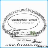 2016 HOT selling Merry Christmas and snowflake gift jewelry Christmas chain bracelets