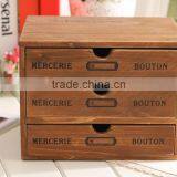 Three Layers Brown Wooden Jewelry Gift Boxes thumbnail-1
