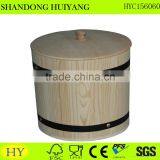 Unfinished Round Wholesale Wooden Ice Bucket thumbnail-1