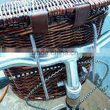 White Handmade Fashion Wicker Bike Basket thumbnail-5