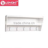 New Design Entryway Wall Mounted Floating Shelf Home Furniture Eco-friendly Wood Wall Shelf With 5 Hooks thumbnail-2