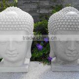 Decoration White Stone Buddha Head Statue for Sale