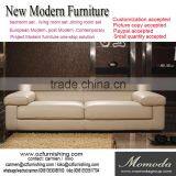 JR8078 Voage Modern Luxury Italy Beige Genuine Full Leather Italian Style Living Room Sofa Couch thumbnail-1