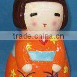 Ceramic Japanese Doll Money Bank thumbnail-1