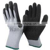 NMSAFETY 10 Gauge Grey Polycotton Liner Black Crinkle Latex Work Gloves Cotton Wholesale thumbnail-1