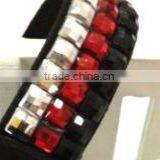 Cool Design Bracelet With Zinc Alloy Locking Part, Hot Sale Gift Leather With Crystal Gem Decoration thumbnail-4