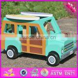 2017 New Products Funny Dog and Four People Wooden Car for Kids W04A314 thumbnail-2