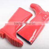 Over the Knee Back Lace-up Red Rubber Rain Boots for Women thumbnail-4