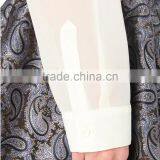 Wholesale Women Curved Hem Long Sleeves Buttoned Cuff Pleated-tie Chiffon Shirt(DQE0098T) thumbnail-4