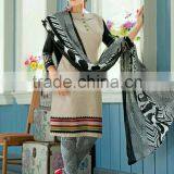 Designer Readymade Grey and Black Printed Suits 100%(Pure Cotton ) thumbnail-1