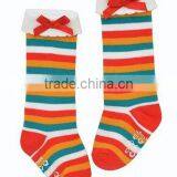 Stripe Bow Straight Children Knee-high Socks Cotton Baby Socks thumbnail-1