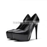 5231 Big Size Women High Heels 13 cm Lady Waterproof Dress Shoes With Rhinestone thumbnail-2