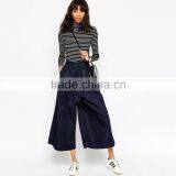 Denim Wide Leg Ninth Length New Model Jeans Pants for Female thumbnail-1